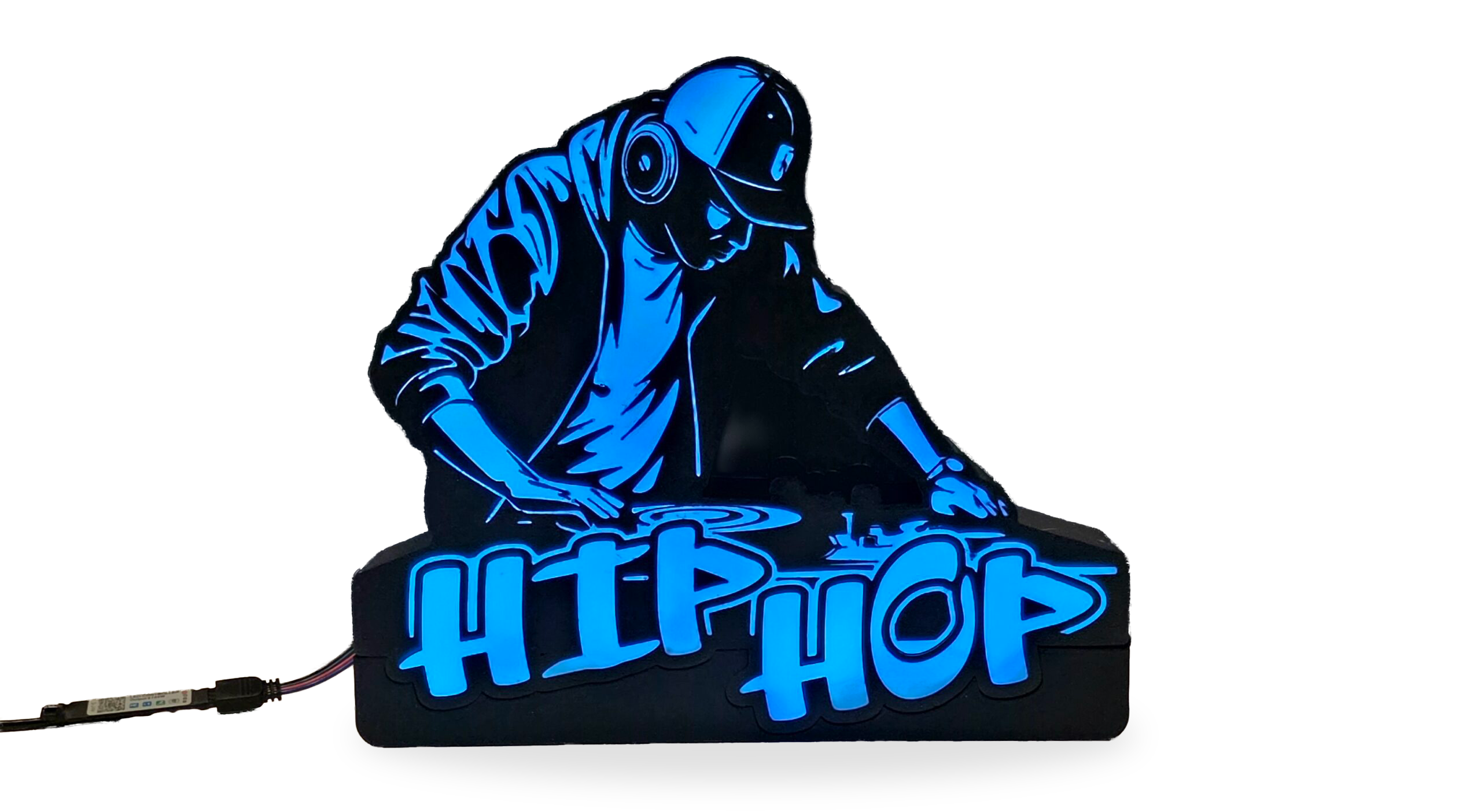 Hip Hop DJ silhouette lightbox